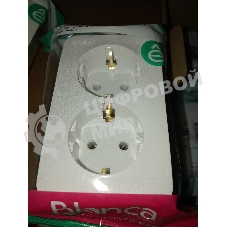 Розетка Schneider-electric BLNRA010201 Blanca О/У двойная с заземлением без шторок, 16А, 250В, белый