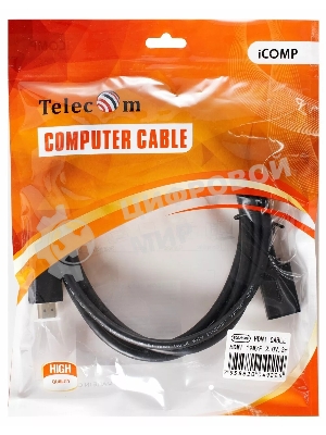 Кабель удлинительный HDMI-19M---HDMI-19F ver 2.0, 2m, TELECOM TCG235MF-2M