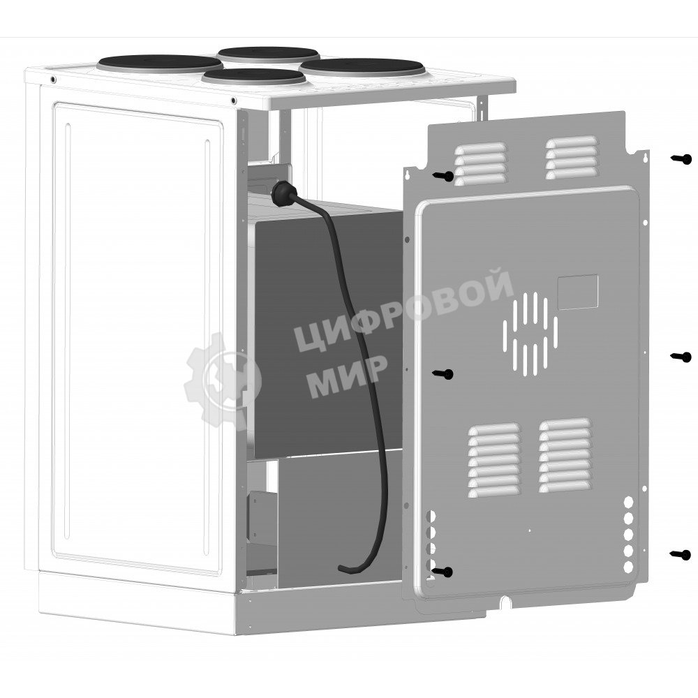 Плита электрическая Лысьва ЭП 411 белый, конфорок 4 электрических, духовка 57 л, 50 см x 84 см x 60 см