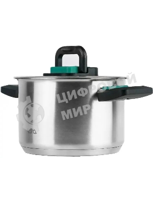 Кастрюля LARA LR02-245 Изумруд 6,4 л, нержавеющая сталь, с крышкой