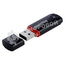 Флешка USB Smartbuy Crown black (SB8GbCRW-K), 8 Gb, USB 2.0, R/W 15/5, черный/красный