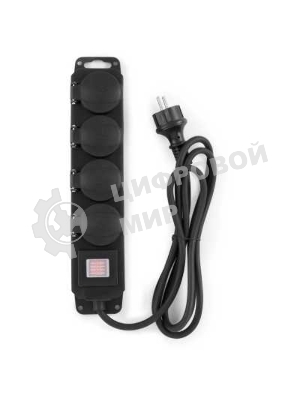 Сетевой фильтр Buro 400MDP-3-B 3 м, 4 розетки, черный, коробка