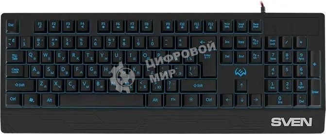 Клавиатура проводная игровая SVEN KB-G8300, USB, c подставкой для запястий, черный