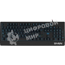 Клавиатура проводная игровая SVEN KB-G8300, USB, c подставкой для запястий, черный