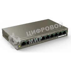 Коммутатор IP-COM F1110P-8-102W, 8×100 Мбит/с PoE + 2×1 Гбит/с, неуправляемый