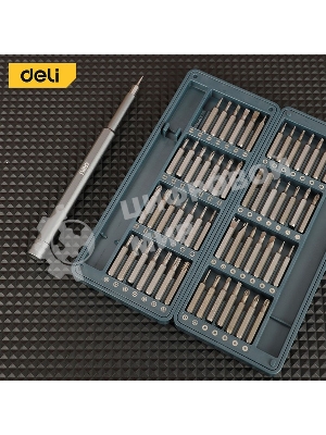 Набор прецизионных отверток Deli DL241057 (отвертка + 56 бит), сталь S2 + Cr-V