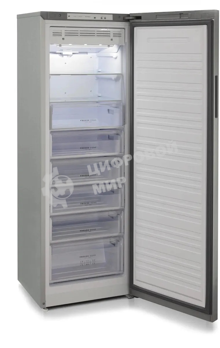 Морозильная камера Бирюса Б-C6047SN, серый металлопласт, 280л, 8 ящиков