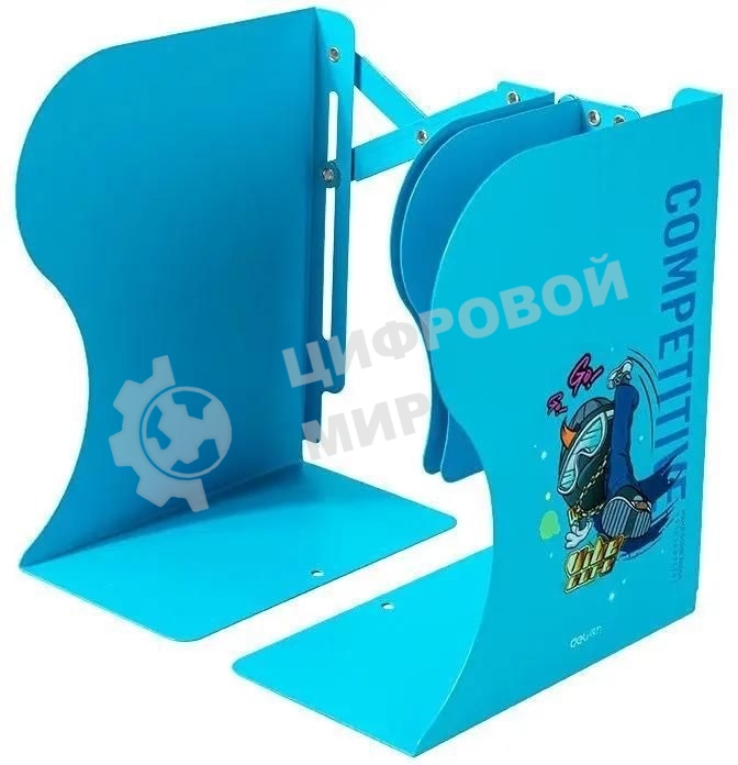 Подставка-ограничитель для книг Deli 78632BLUE 220х114х480мм синий