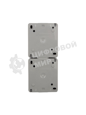 Блок из 2 розеток вертикальный Kranz INDUSTRIAL открытой установки с заземлением, IP54 серый