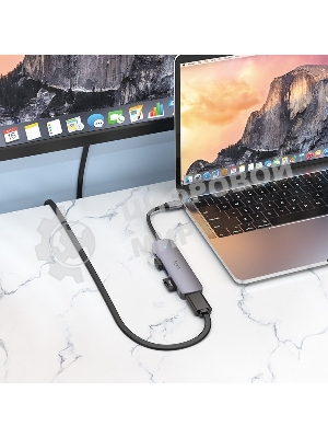 Док-станция Hoco HB28, USB Type-C, USB 3.0/PD100W/SD/TF/USB 2.0/HDMI, USB Type-C