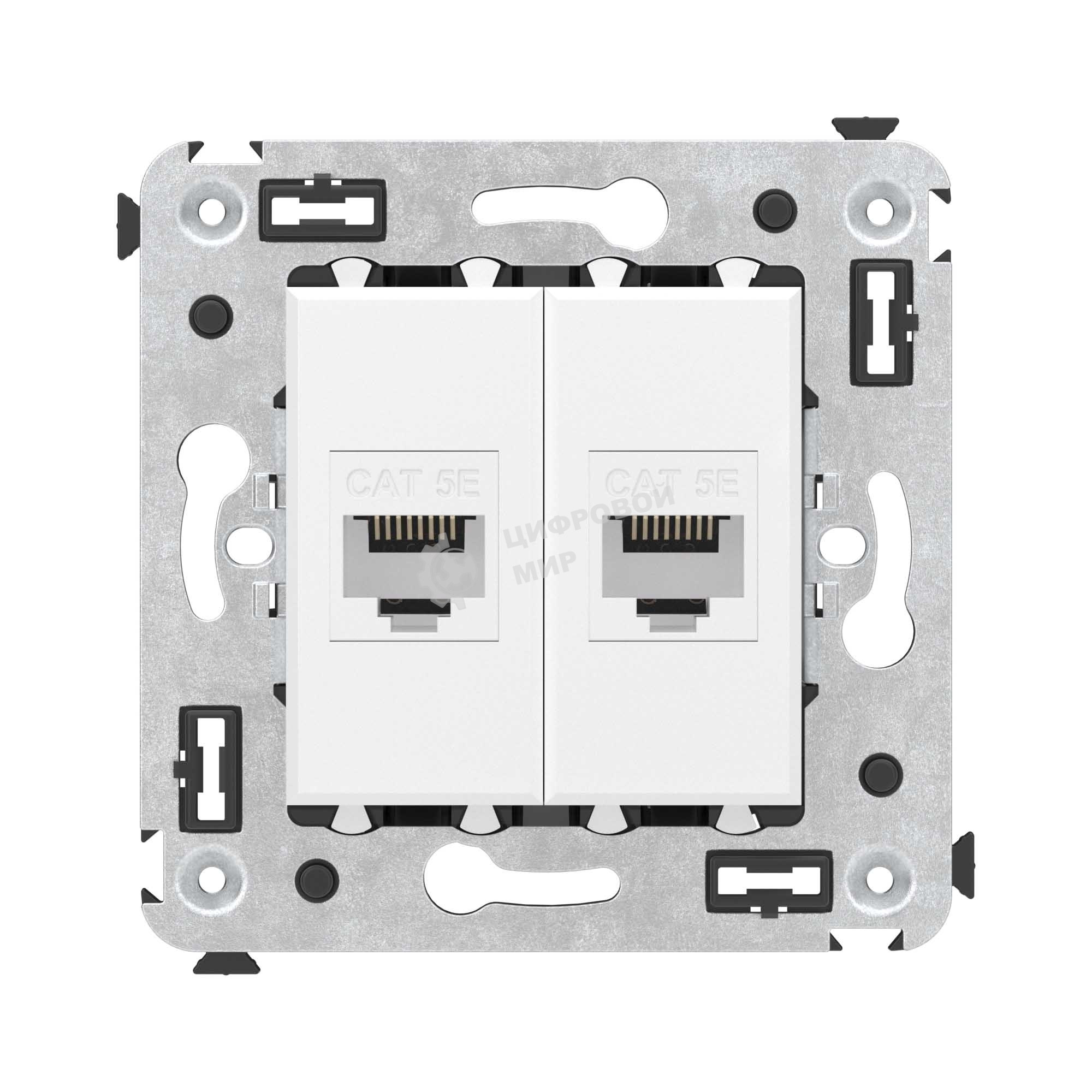 Розетка компьютерная DKC Avanti 4400664 RJ-45 без шторки в стену, кат.5е двойная, 