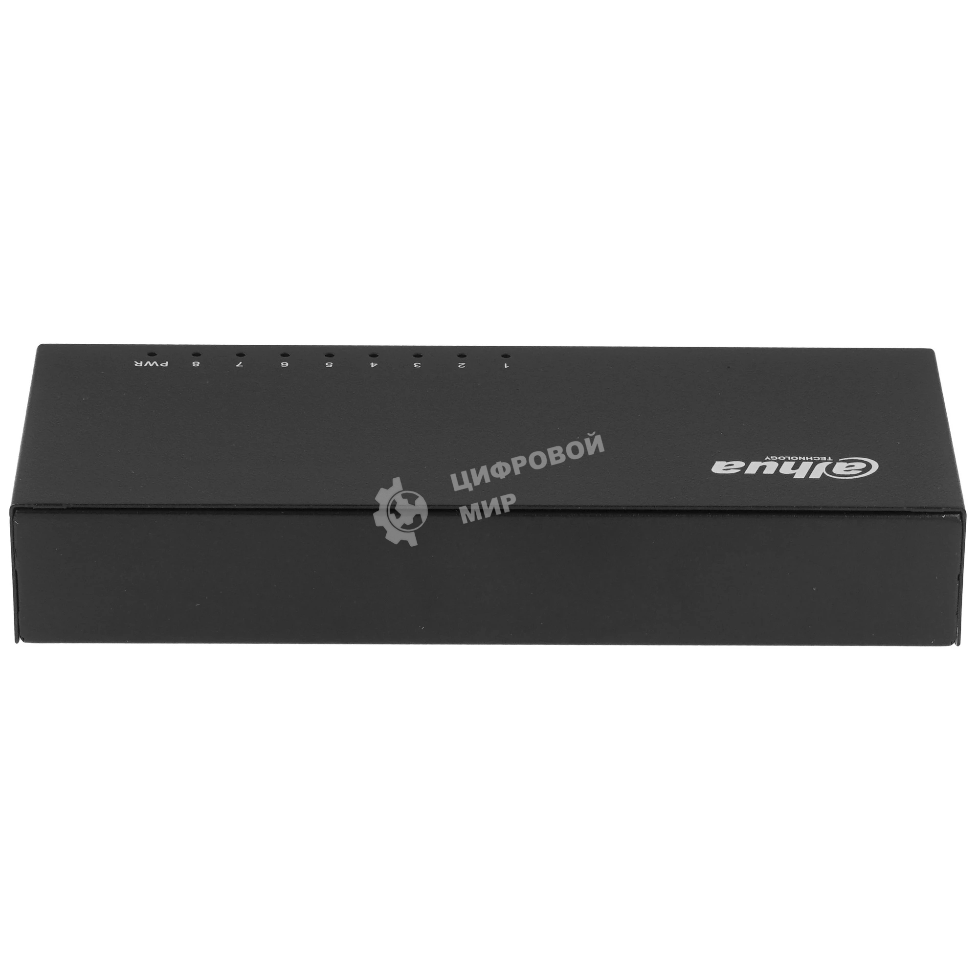 Коммутатор 8-в-1 Dahua DH-PFS3008-8ET/8 портов до 100 Мбит.с/коммутация до 1.6 Gbит.с/неуправляемый/Plug & Play/черный (DH-PFS3008-8ET)