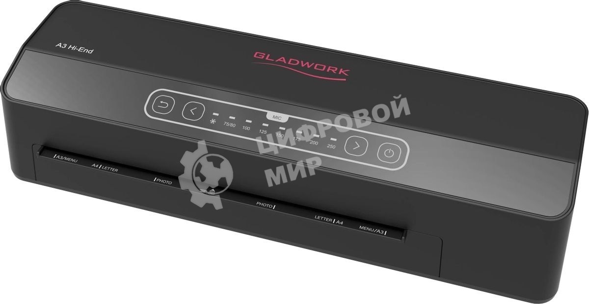 Ламинатор Gladwork jLam A3 Hi-End черный A3 (75-250мкм) 100 см/мин (6 вал.) хол.лам. лам.фото реверс