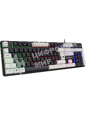 Клавиатура проводная Defender Dark Knight GK-077, USB, черный/белый