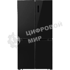 Холодильник Lex LCD505BlID черная сталь трехкамерный 321/144л морозилка снизу, No Frost, Side-by-Side