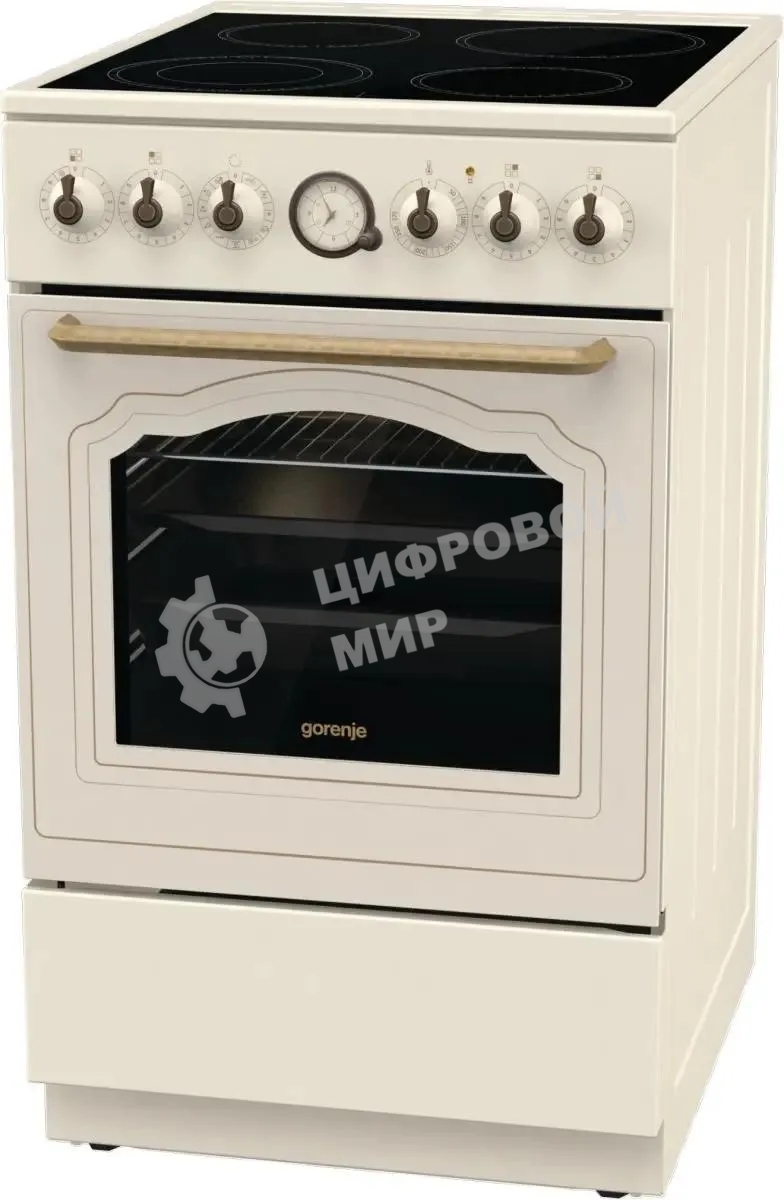 Плита электрическая Gorenje GECS5B70CLI бежевый, конфорок 4 электрических, духовка 70 л, 50 см x 85 см x 59.4 см