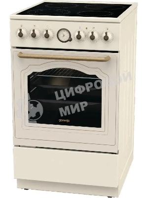 Плита электрическая Gorenje GECS5B70CLI бежевый, конфорок 4 электрических, духовка 70 л, 50 см x 85 см x 59.4 см