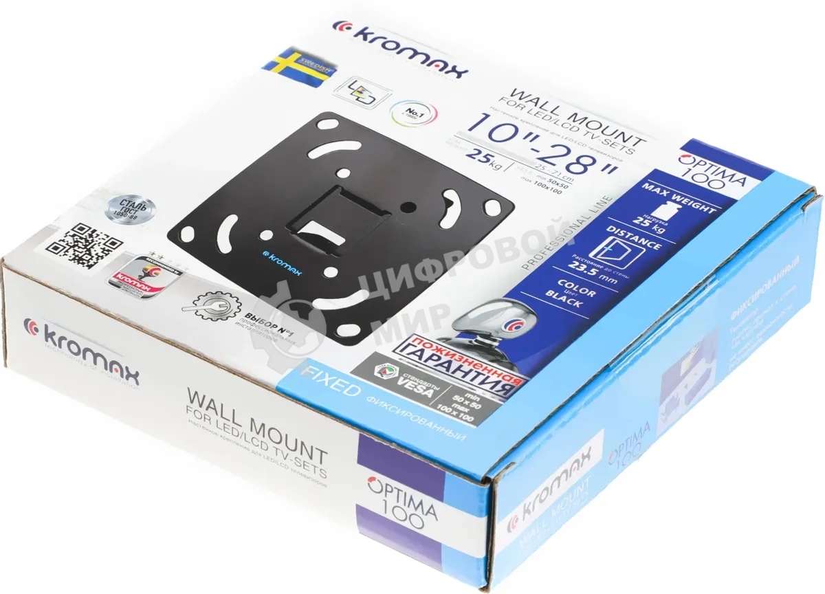 Кронштейн для LED/LCD телевизоров Kromax OPTIMA-100 черный. 10