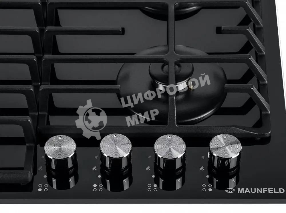 Газовая варочная панель Maunfeld EGHG.64.6CB/G, 4 конфорки, закаленное стекло, черный