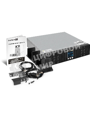 Источник бесперебойного питания ExeGate PowerExpert ULS-575-10kVA.LCD.AVR.T.USB.RS232.SNMP.2U / 10000 ВА / 10000 Вт / клеммная колодка
