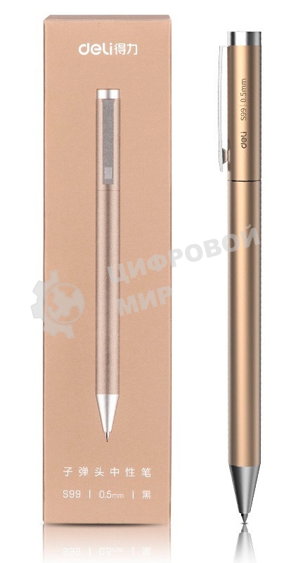 Ручка гелевая автоматическая Deli S99 ассорти, d=0.5мм, черные чернила (1шт)