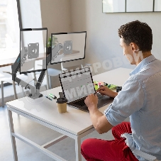 Кронштейн Kromax OFFICE-14 черный, 4 шт/уп. Кр. стал. настол. для 2-х мон. 15