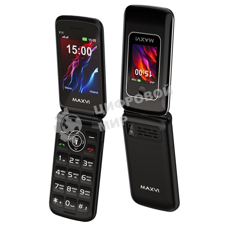 Мобильный телефон Maxvi E15 черный