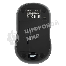 Мышь беспроводная Acer OMR134 серый, 1000 dpi, радиоканал, USB, кнопки - 3