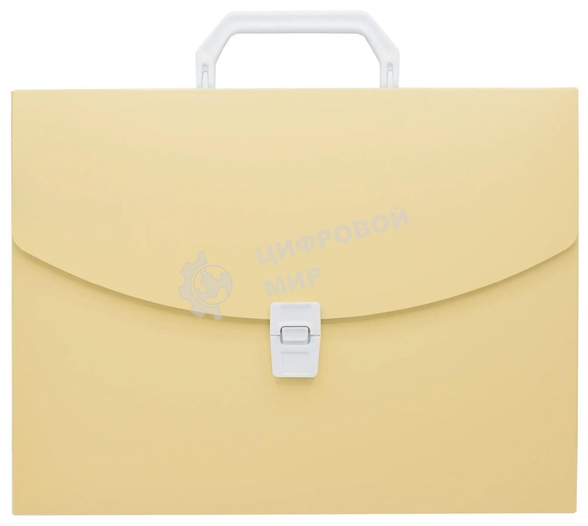 Папка-портфель Бюрократ Pastel PASTPP01YEL 1 отделение, A4, пластик, 0.7мм, желтый
