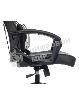 Кресло игровое Zombie DRIVER черный/белый, искусственная кожа, с подголов. крестовина пластик