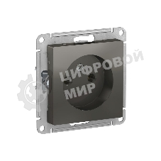Механизм розетки 1-м СП AtlasDesign 16А IP20 без заземл. сталь SchE ATN000941