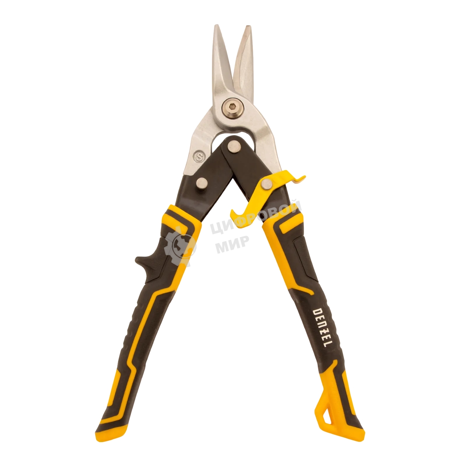 Ножницы по металлу Denzel, 270мм, прямой рез,сталь-CrMo, трехкомп.рук-ки