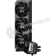 Система жидкостного охлаждения PcCooler DS360 Pro Digital ARGb Soc-AM5/AM4/1200/1700/1851 черный 4-pin 15-34.3dB Al LCD 310W Ret (D7-S360WBKN-GL)