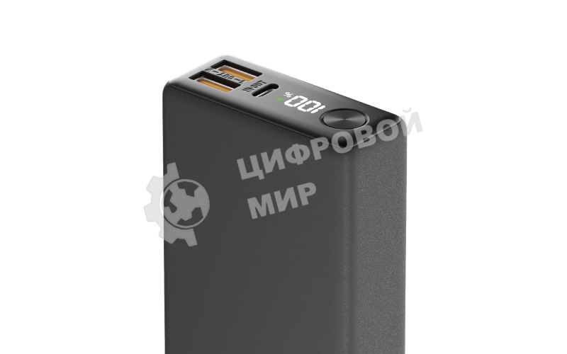 Портативный аккумулятор OLMIO QX-10, 10000mAh, 22.5W, QuickCharge3.0/PowerDelivery, LCD, графитовый