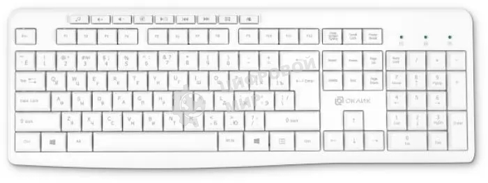 Клавиатура Oklick K225W беспроводная, радиоканал, белый