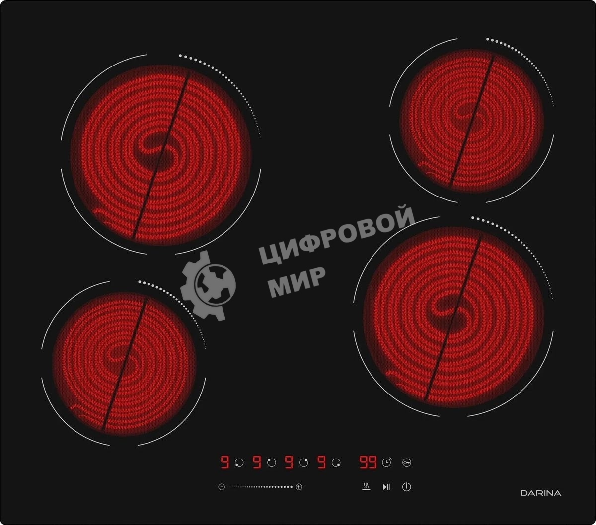 Электрическая варочная панель Darina 6P E323 B, Hi-Light, независимая, черный