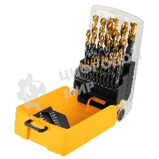 Набор сверл по металлу Denzel 1-13 мм, HSS-Tin, Golden Tip, 25 шт