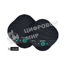 Спикерфон Infobit [iSpeaker M600] Комплект беспроводных всенаправленных спикерфонов, 5,8G, 5-метровый захват на 360 градусов, можно объеденить в каскад до 2х штук. Для помещений до 100 квадратных метров и 30 человек.