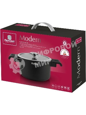 Кастрюля Rondell Modern RDA-1726, 2.6л, 20см, с крышкой, черный