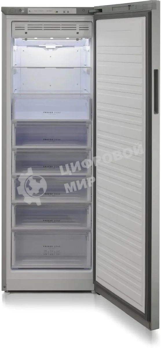 Морозильная камера Бирюса Б-C6047SN, серый металлопласт, 280л, 8 ящиков