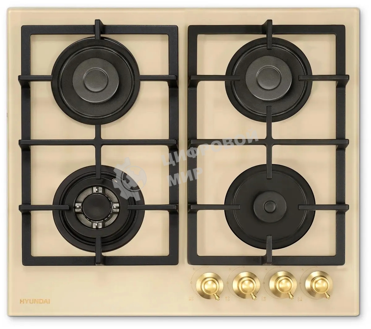 Газовая варочная поверхность Hyundai HHG 6434 BE бежевый