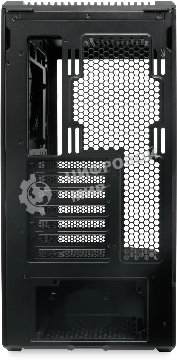 Компьютерный корпус без блока питания HSPD F711-TGbK, Panoramic Full Tower, Black, TG, 0.7 SPCC, no fans ATX, mATX, mITX 190/420/280мм 2x2.5