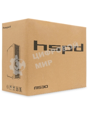 Компьютерный корпус без блока питания HSPD M530, Mesh Mid Tower, Black, TG, 0.4 SPCC, no fans ATX, mATX, mITX 155/290/200mm 2x2.5