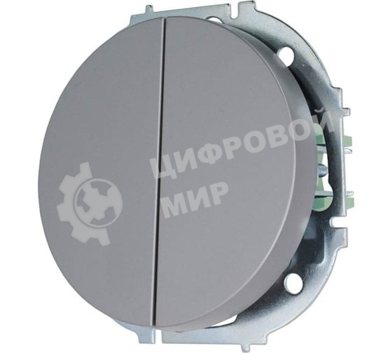 Выключатель 2-кл. СП OSEN 10А IP20 механизм серый матовый LEZARD 743-7488-101