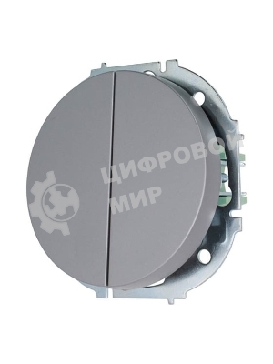 Выключатель 2-кл. СП OSEN 10А IP20 механизм серый матовый LEZARD 743-7488-101