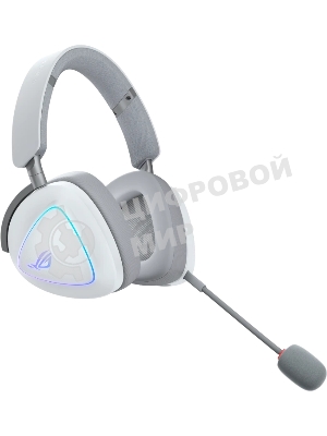 Гарнитура ASUS ROG Delta II белый, беспроводная + проводная, радиоканал, до 140 ч, подсветка, совместимость с PS5, Xbox