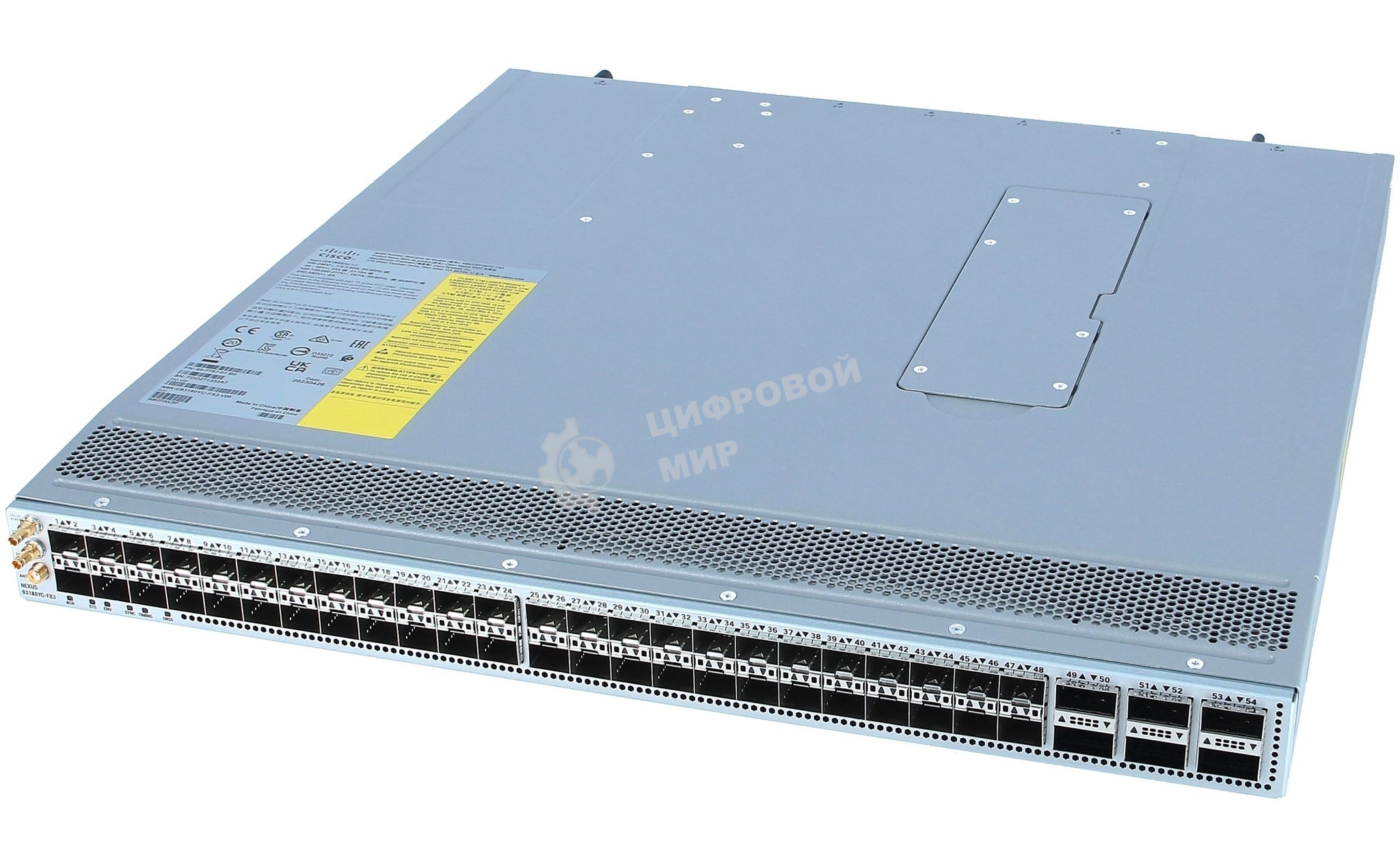 Коммутатор Cisco N9K-C93180YC-FX3, 48×25 Гбит/с SFP28 + 6×100 Гбит/с, управляемый