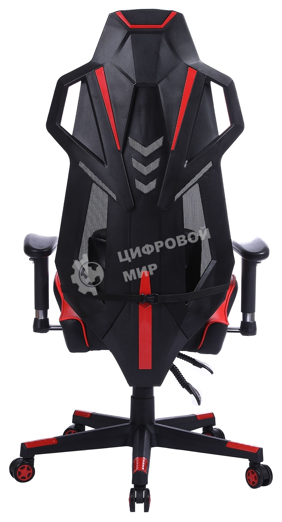 Кресло игровое Cactus CS-CHR-090BLR черный/красный, сиденье черный/красный, эко.кожа/сетка, крестовина пластик, пластик черный