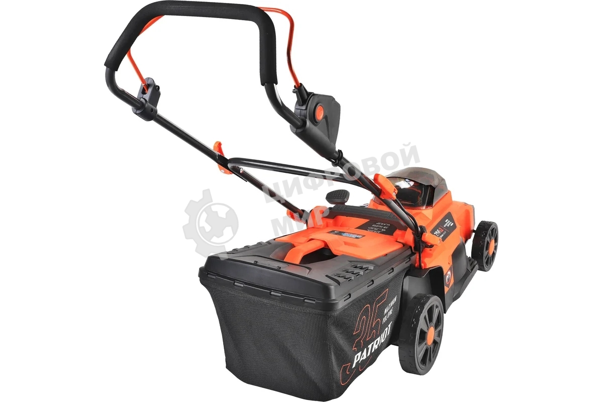 Газонокосилка аккумуляторная PATRIOT CM 440 2*21В UES, без акб и зу, бесщеточ, 37см, трав 35л пласт+мульчирование, центр. подъем 6 уровней (25-75), пласт дека