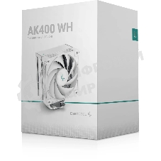 Кулер для процессора DEEPCOOL AK400 WH белый, 120 мм, алюминий/медь, 1850 об/мин, 29 дБ, 4 pin, 220 Вт, 155 мм